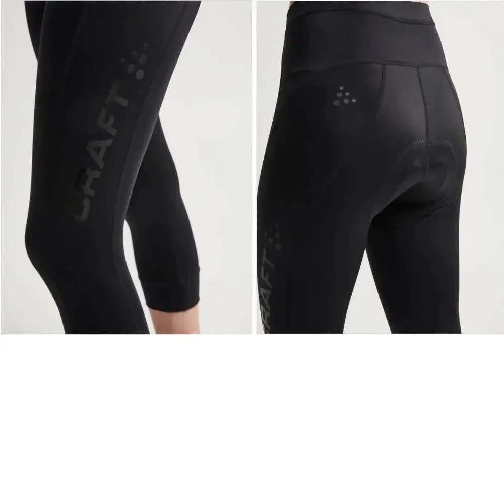 Craft Women's Essence Cycling Knickers Padded USPF50 Sz XS Black Cropped Pants‎ - Picture 4 of 11